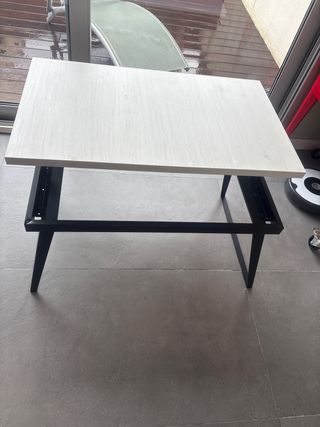 Mesa de centro elevable madera blanca