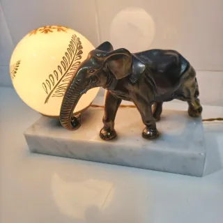 Lámpara Escritorio Elefante Art Nouveau