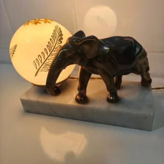 Lámpara Escritorio Elefante Art Nouveau
