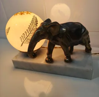 Lámpara Escritorio Elefante Art Nouveau