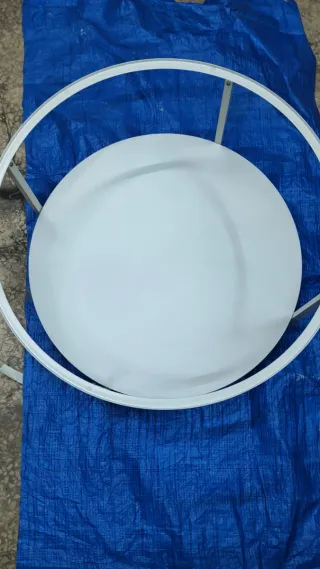 Mesa de centro cristal y metal