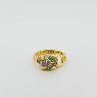 ANILLO PANTERA CON CIRCONITAS. Oro 18k.