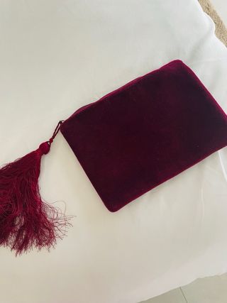 Clutch Sfera terciopelo granate