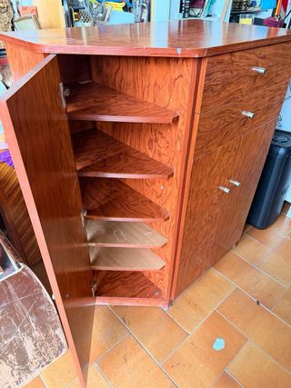 Mueble esquinero recibidor madera