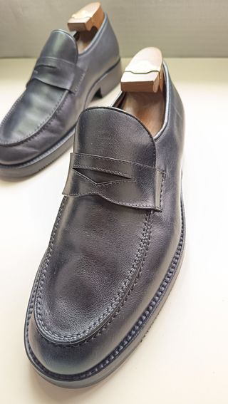 Mocassini Figini Pelle Blu Taglia 43.5