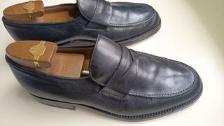 Mocassini Figini Pelle Blu Taglia 43.5