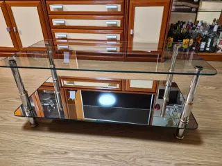 Muebles de salón madera y cristal