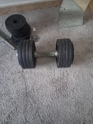 Juego Mancuernas Cromadas con Pesas