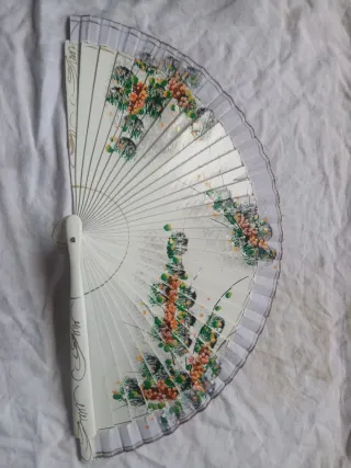 Lote 2 Abanicos Decorados Estilo Floral