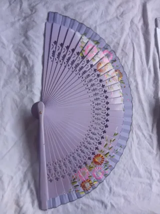 Lote 2 Abanicos Decorados Estilo Floral