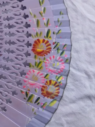 Lote 2 Abanicos Decorados Estilo Floral