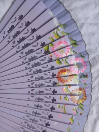 Lote 2 Abanicos Decorados Estilo Floral