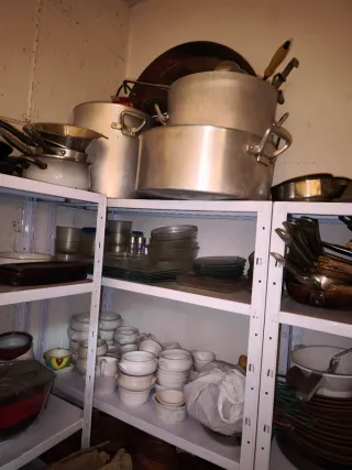 Utensilios cocina restaurante y pizzería, vajilla