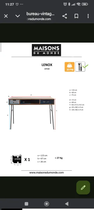 Escritorio Maisons du Monde Madera y Metal