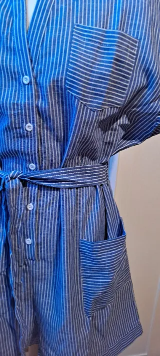 Mono rayas azul y blanco