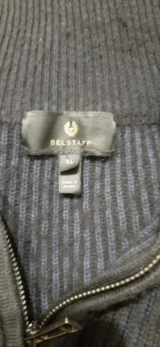 Jersey Belstaff cuello alto cremallera 1/4 negro