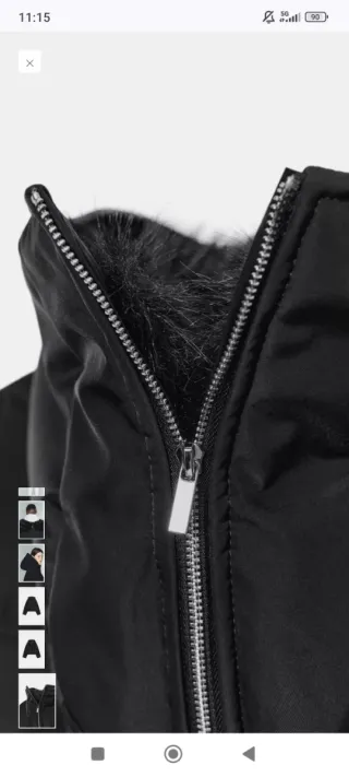 Abrigo Zara Windproof Talla L mujer capucha pelo