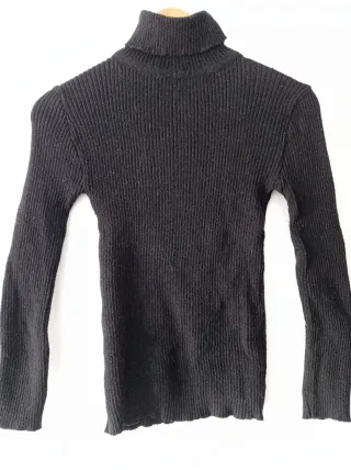 Jersey fino cuello alto negro