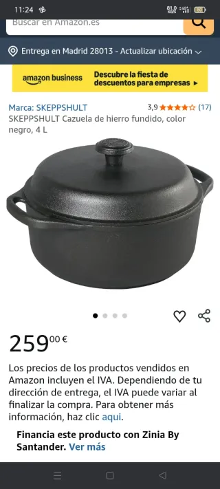 Olla fundición Skeppshult 4L Original
