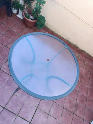 Mesa Terraza Cristal y Metal