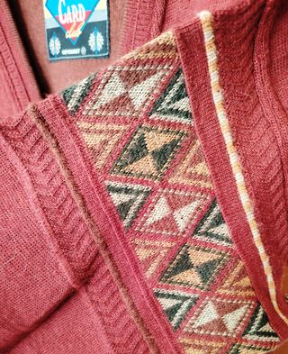 Maglione Cardigan Compass Card Vintage Anni '80 Tg