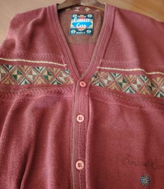 Maglione Cardigan Compass Card Vintage Anni '80 Tg