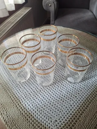 6 Vasos Antiguos Dorados