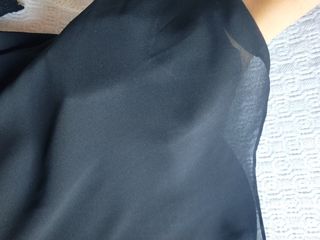 Camisa negra talla m transparencias bordado mujer