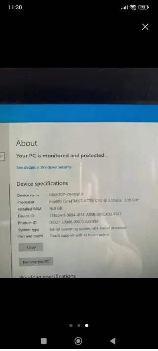 All in One Dell 27" I7 16GB