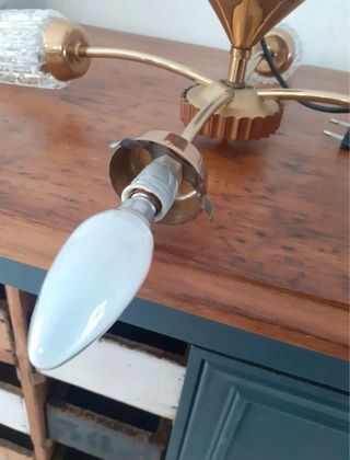 Lámpara Art Decó Dorada Cristal