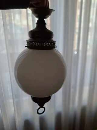 Lámpara globo vintage metal y cristal