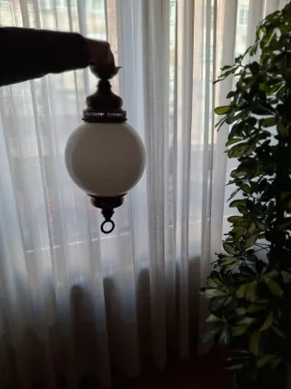 Lámpara globo vintage metal y cristal