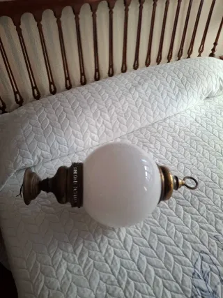 Lámpara globo vintage metal y cristal