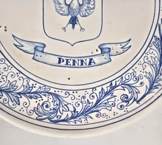 Piatto ceramica araldica 1957 Sc. d'arte Avellino