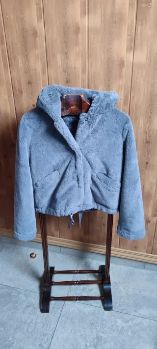 CAZADORA BOMBER MUJER PELUCHE GRIS NAF NAF