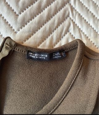 Jersey Zara manga larga cut-out marrón/caqui