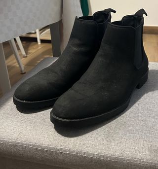 Stivaletti Chelsea neri effetto scamosciato