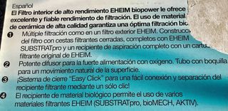Filtro Eheim Biopower 200 Interior Acuario