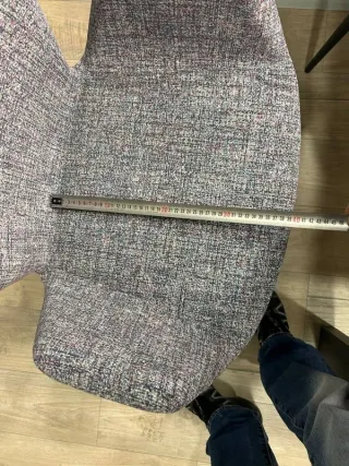 Set 4 Sedie Riflessi Tessuto Nero/Grigio