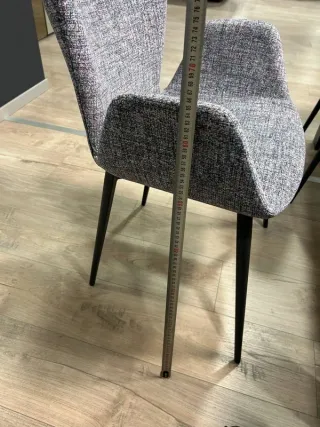 Set 4 Sedie Riflessi Tessuto Nero/Grigio