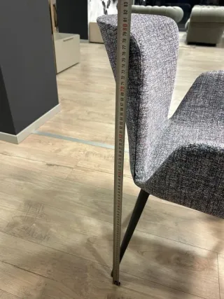 Set 4 Sedie Riflessi Tessuto Nero/Grigio