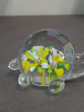 Fermacarte in Murano Tartaruga e Fiori