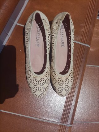 Zapatos Pitillos Beige Mujer
