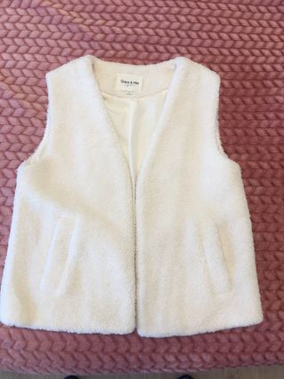 Chaleco borreguito blanco Grace & Mila Talla XS