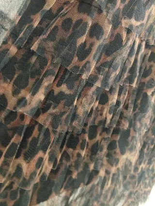 Falda larga volantes animal print