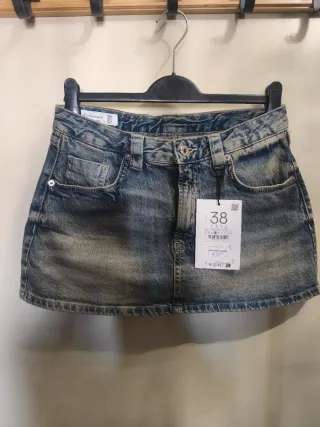 Falda pantalón denim Stradivarius T.38