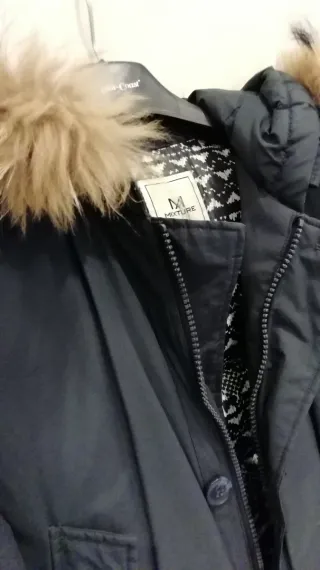 Giaccone uomo blu con cappuccio