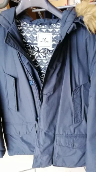 Giaccone uomo blu con cappuccio