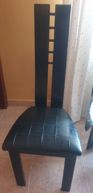 Seis Sillas Comedor Negras