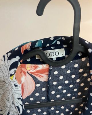 Vestido largo estampado flores y lunares